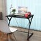 Costway Glass Top Computer Desk Laptop Writing Study Workstation Z-Shaped Metal Frame